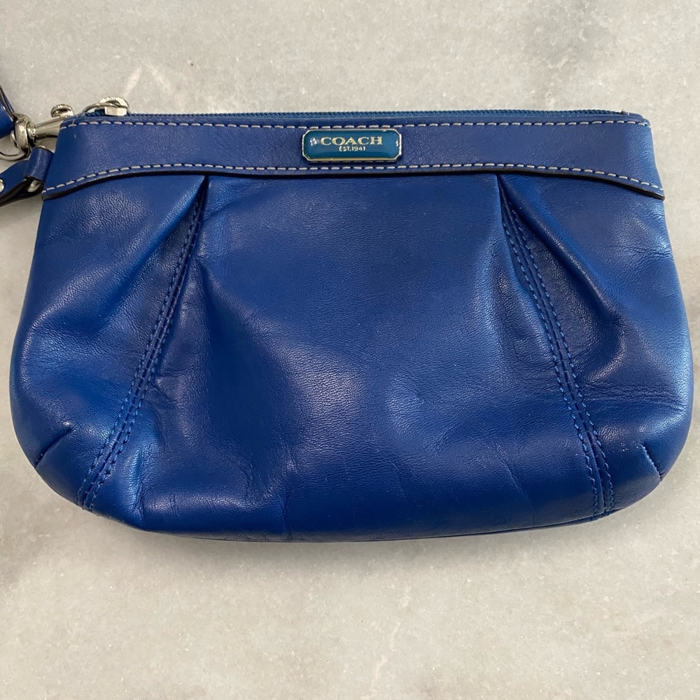 Royal Blue Coach Wristlet